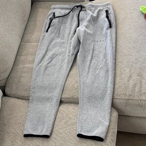 Tesla Light Gray Men's Jogger Sweatpants with Black Trim